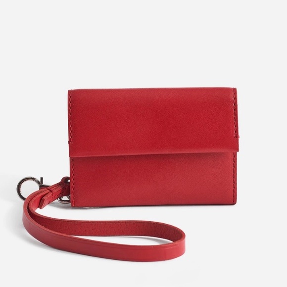 Madewell Handbags - Madewell Red Leather Wristlet